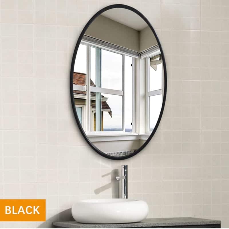 Oval Black frame Mirror