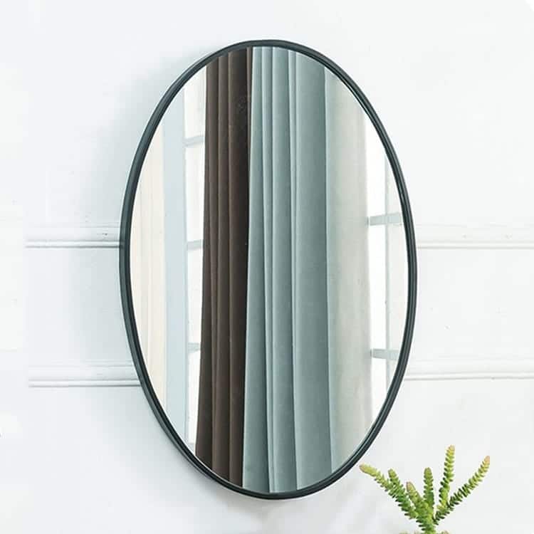 Oval Wall Mirror with Anodized Aluminum Frame – Black Matte, Gold, Rose Gold, Brushed Silver