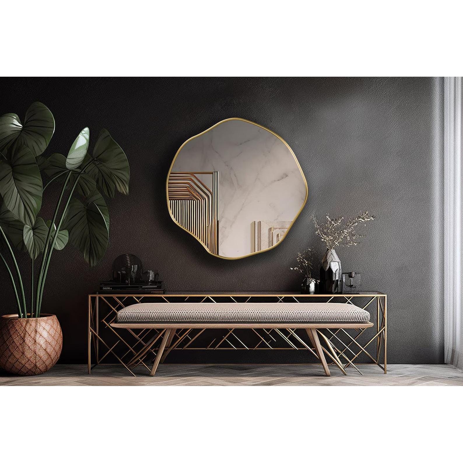 Modern Artistic Freeform Bathroom Mirror