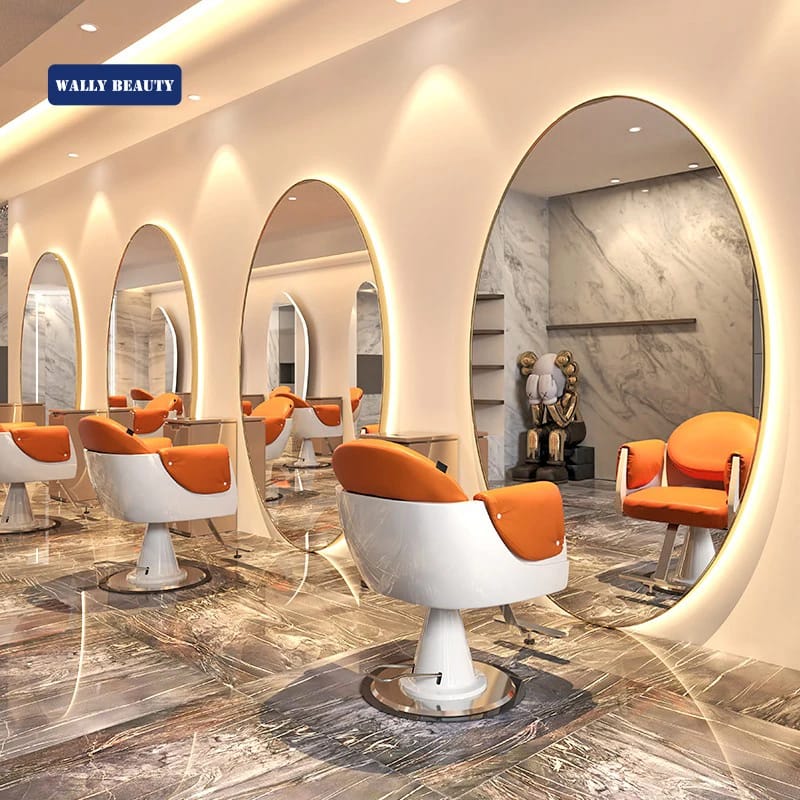 Luxury LED Mirror Station | Aluminum Salon Mirror for Hairdressing Stations