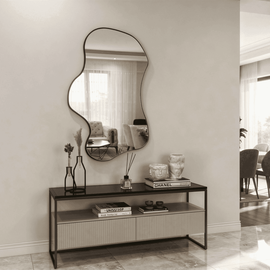 Asymmetrical Decorative Bathroom Mirror 1
