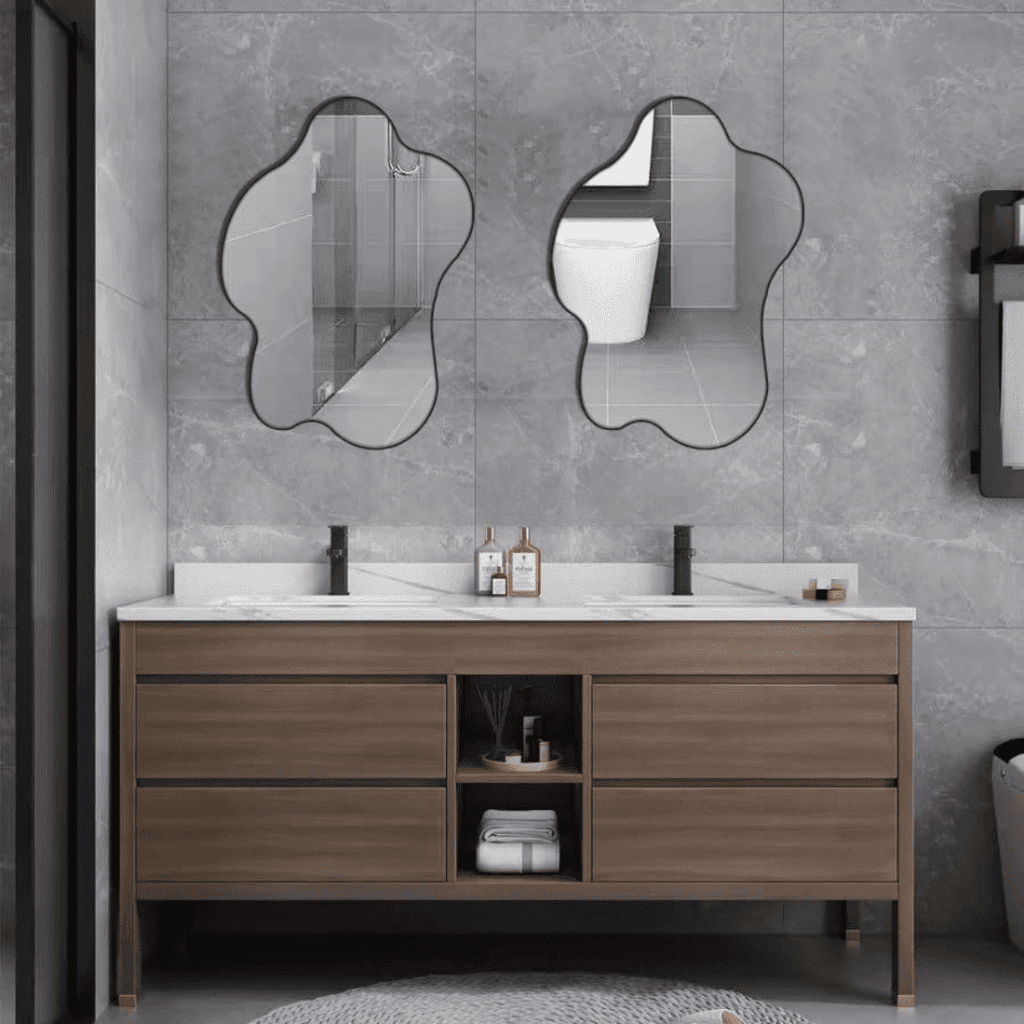 Elegant Irregular Bathroom Mirror Set