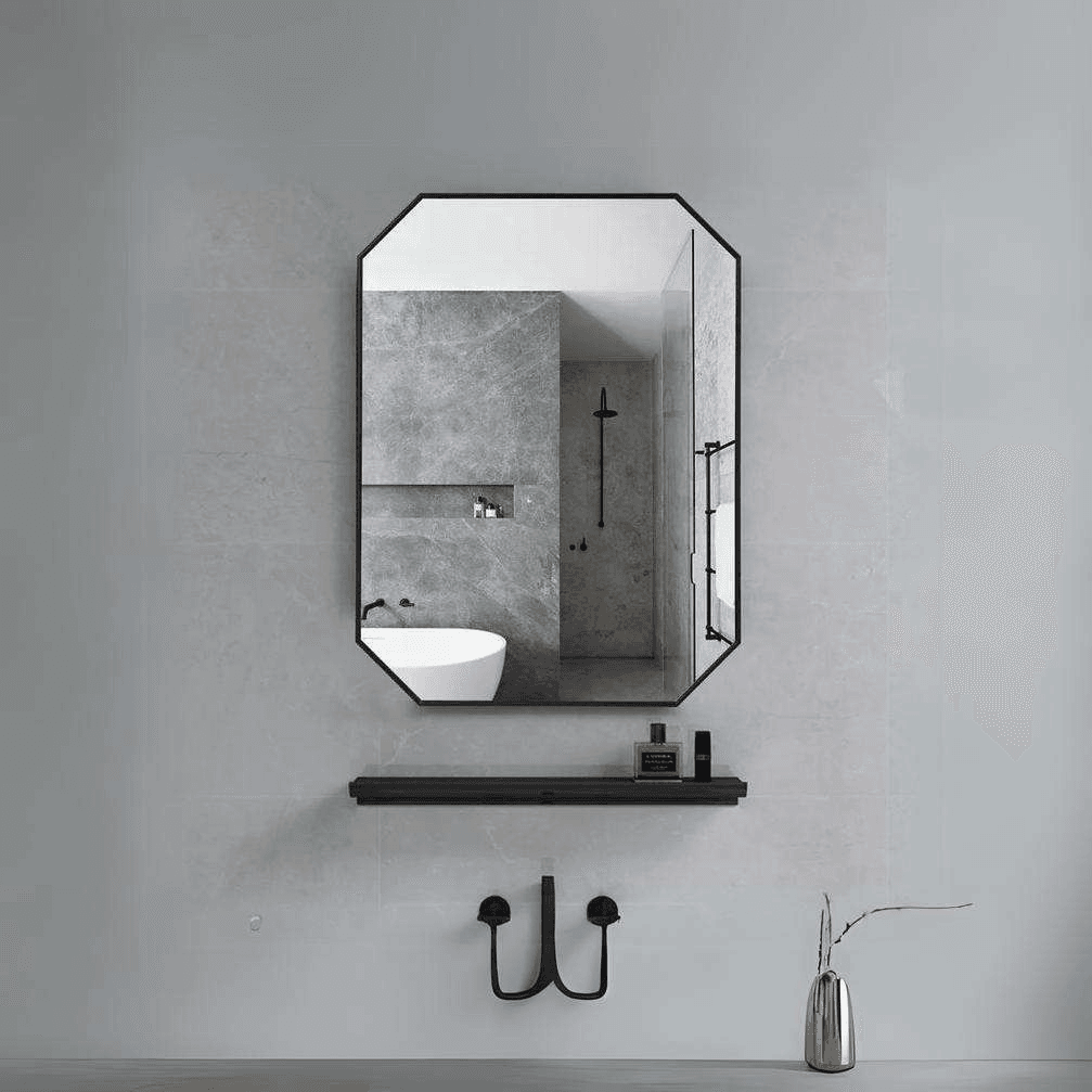 Geometric Octagon Wall Mirror – Anodized Aluminum Frame