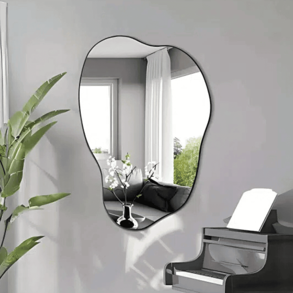 Luxury Organic Shape Vanity Mirror with Black Frame 1