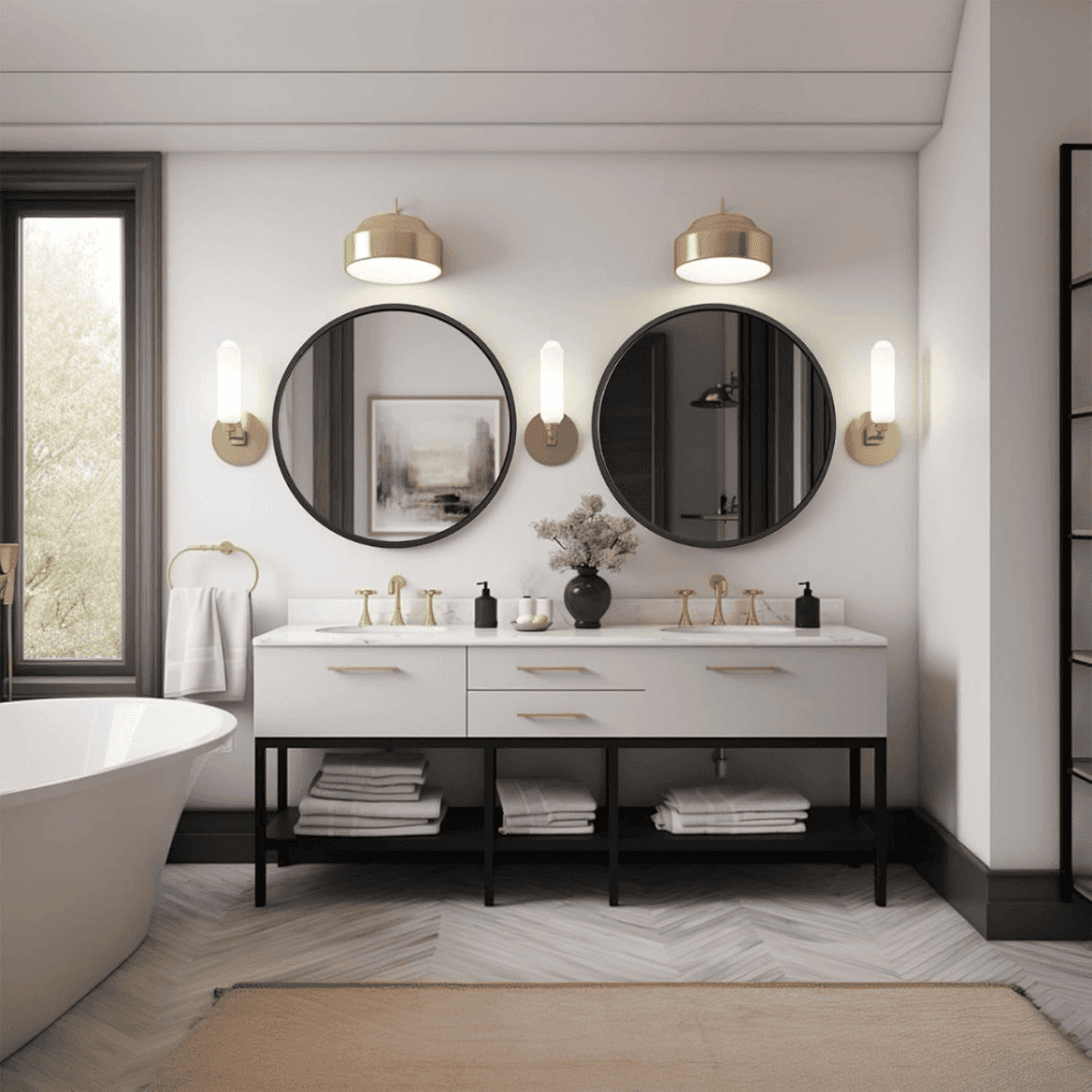 Contemporary Round Accent Mirror for Living Room