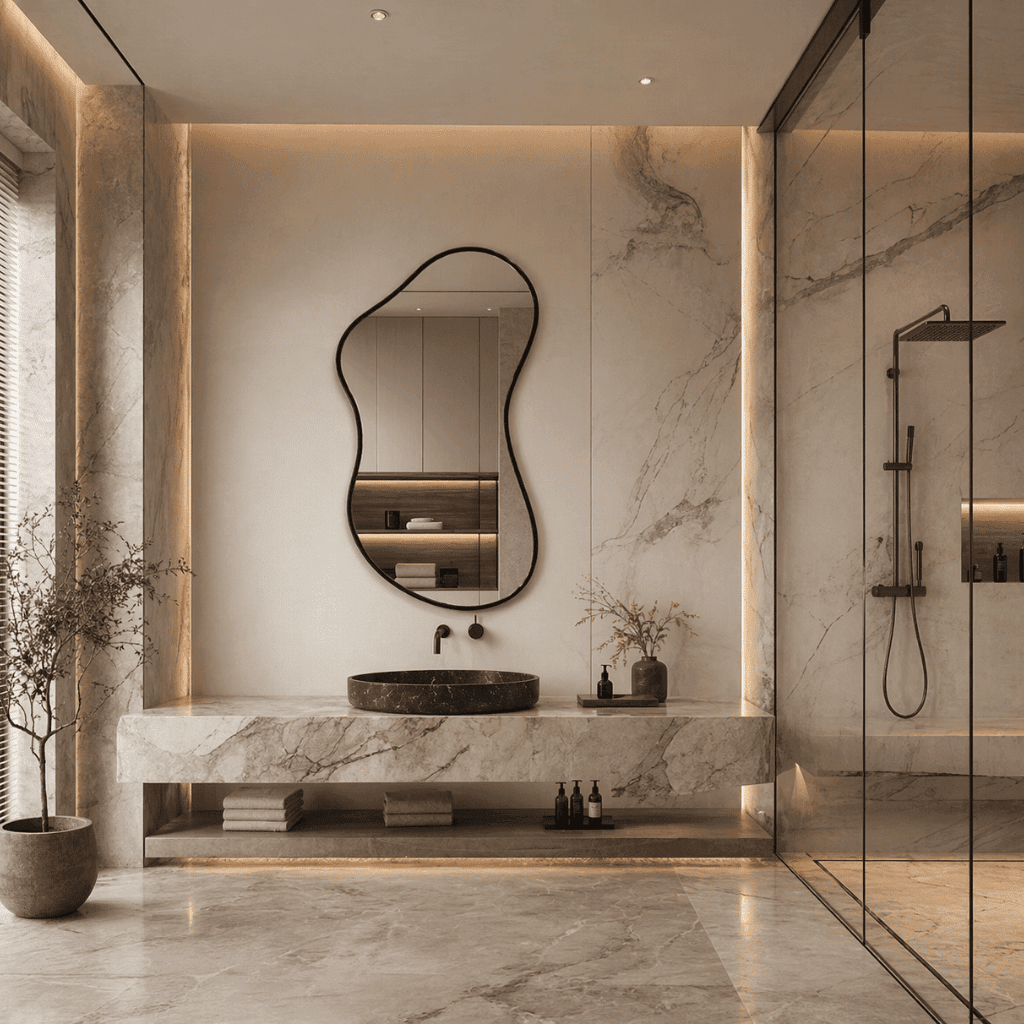 Luxury Organic Shape Bathroom Vanity Mirror 1