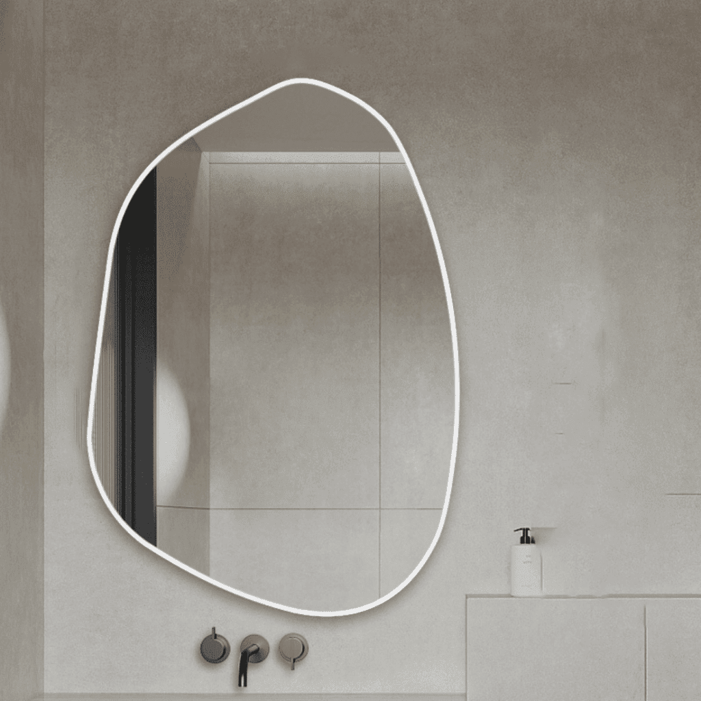 Luxury Organic Shape Wall Mirror with Gold Metal Frame 1