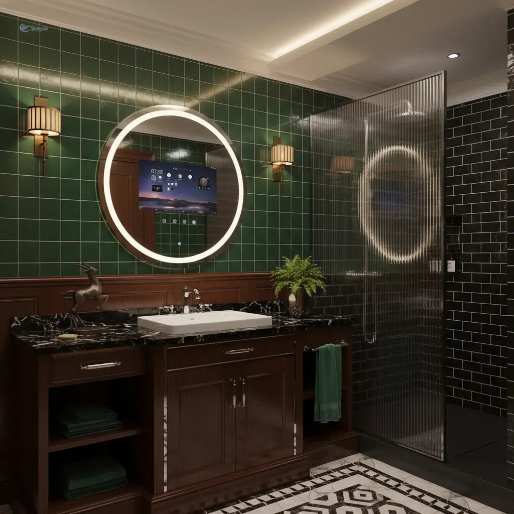 Round Android Smart LED TV Mirror – Touchscreen & Remote-Controlled Luxury 8