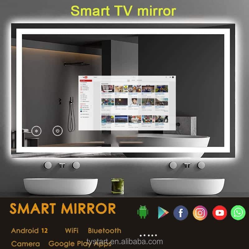 Heart-Shaped LED Android TV Mirror with Remote Control