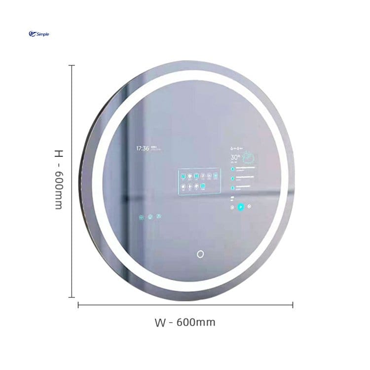 Luxury Vanity Mirror with Smart Display & Minimalist Design