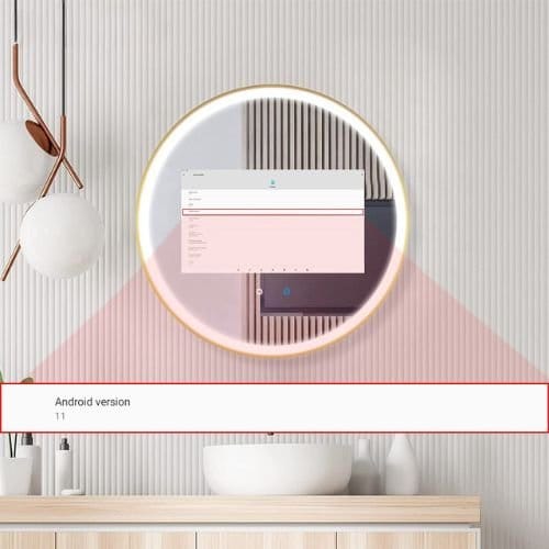 Chic Round LED Mirror TV – Android-Powered & Water-Resistant Frame