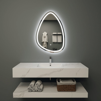 LED Water Drop Mirror with Double Touch and Defogging Feature - Modern Illuminated Mirror