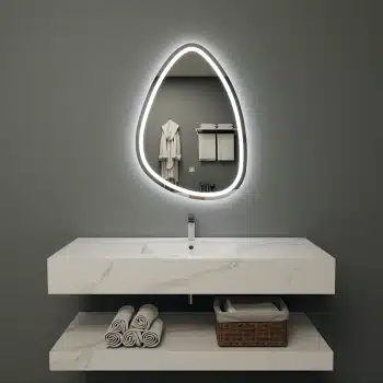LED Water Drop Mirror with Double Touch and Defogging Feature - Modern Illuminated Mirror