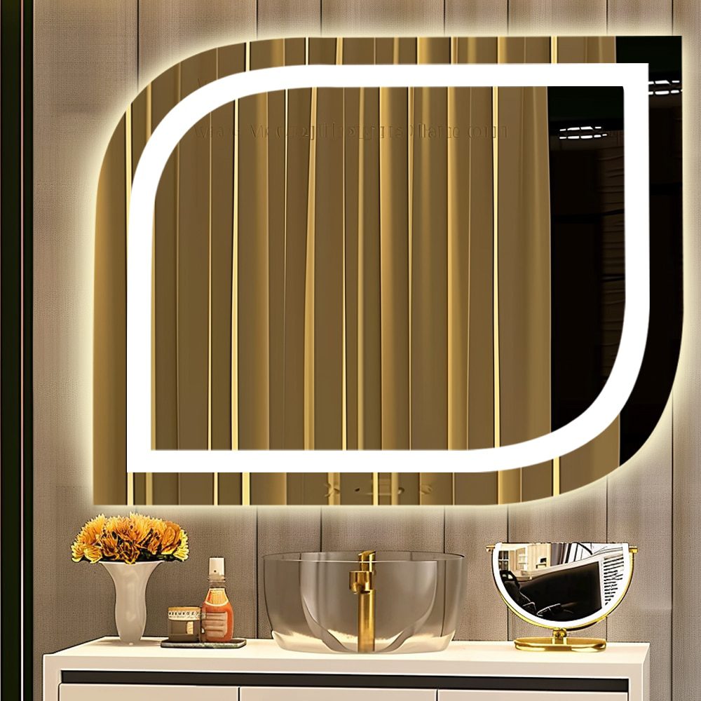 LED Elegant Square Mirror – Modern Illuminated Bathroom Mirror with Soft LED Lighting