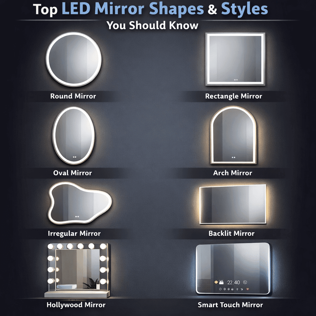 Top LED Mirror Shapes & Styles You Should Know for Modern Homes