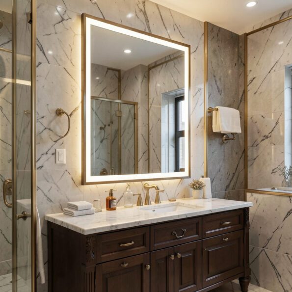 Premium Framed LED Bathroom Mirror | Luxury Backlit Vanity Mirror