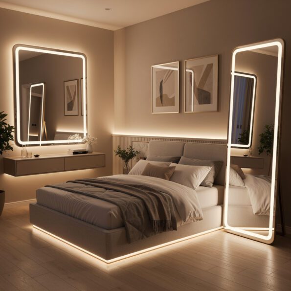 Bedroom Makeover Ideas with LED Mirrors
