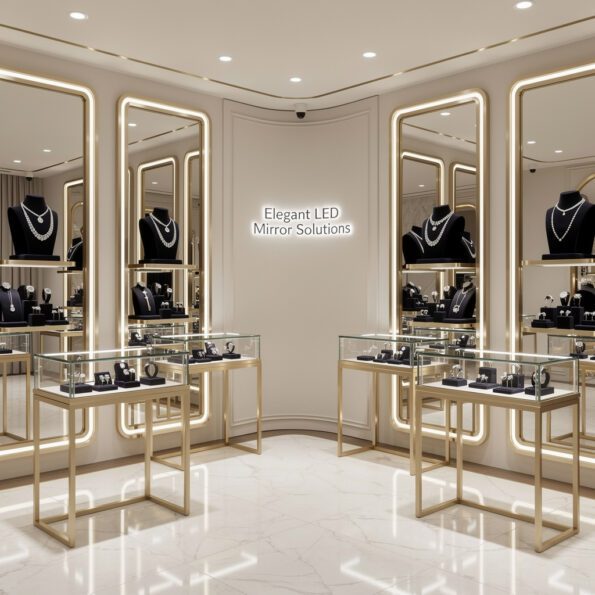 Elegant LED Mirror Solutions for Jewelry Showrooms