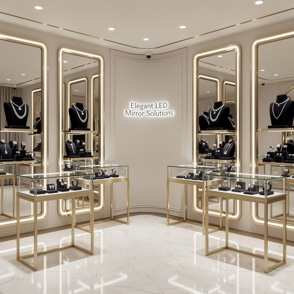 Elegant LED Mirror Solutions for Jewelry Showrooms