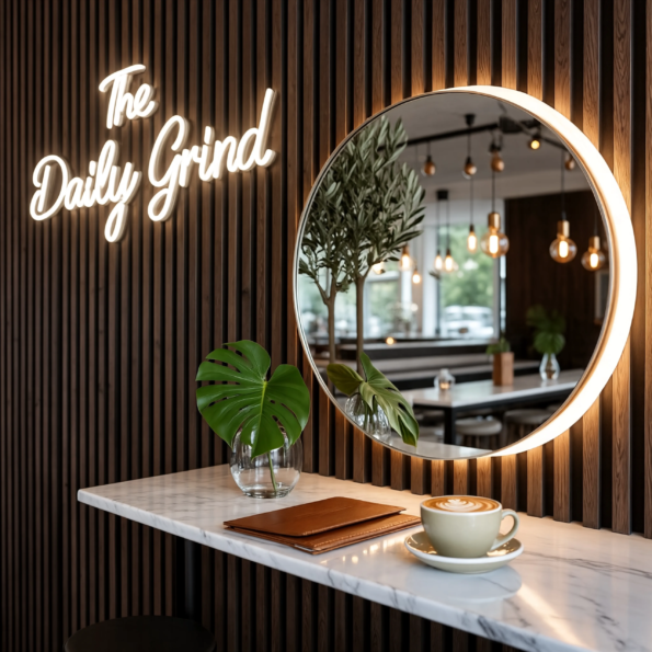 Modern LED Mirror Ideas for Cafés and Coffee Shops