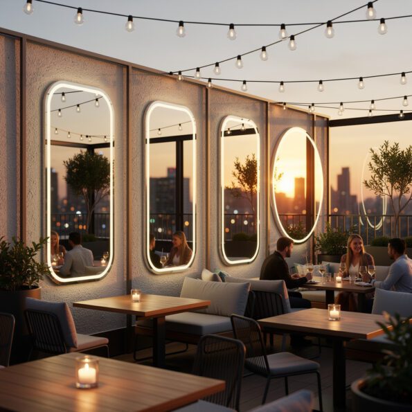 Commercial LED Mirrors for Restaurants, Cafés, and Terraces