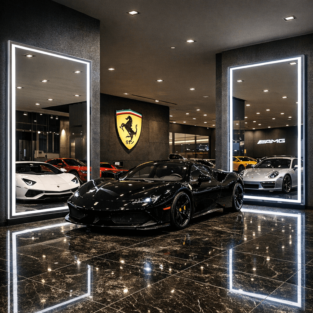 Why Luxury Car Showrooms Need Premium LED Mirrors