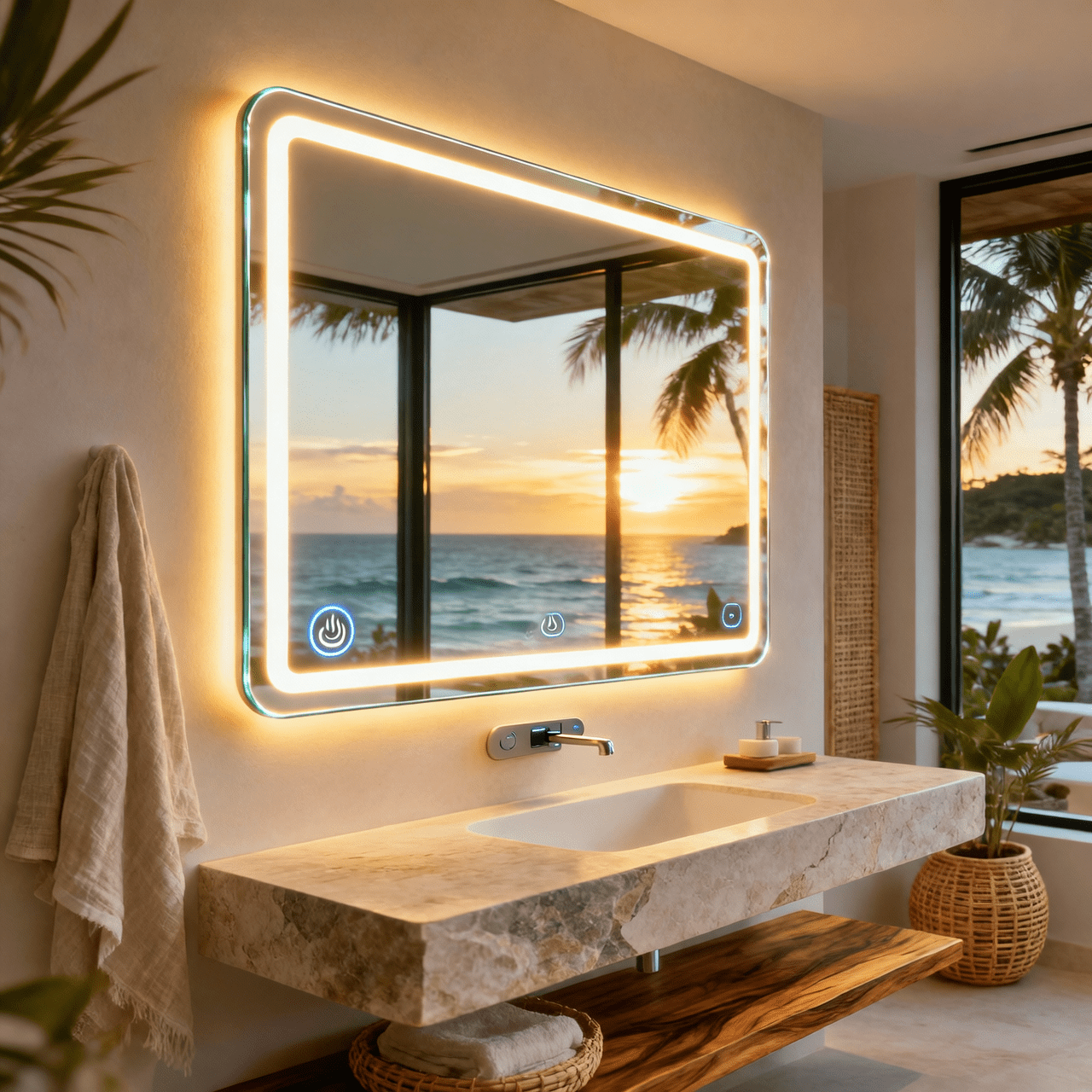 Luxury LED Bathroom Mirrors for Beachfront Villas