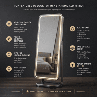 Premium Standing LED Mirror Features for Every Space